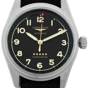 Longines Herrklocka L3.811.1.53.2 Spirit Svart/Textil Ø42 mm