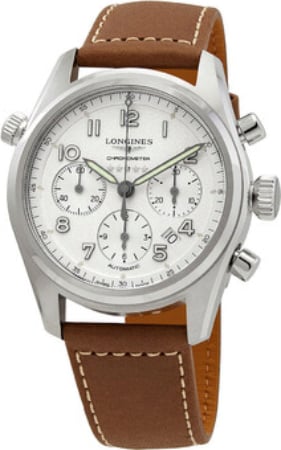 Longines Herrklocka L3.820.4.73.2 Spirit Silverfärgad/Läder Ø42 mm