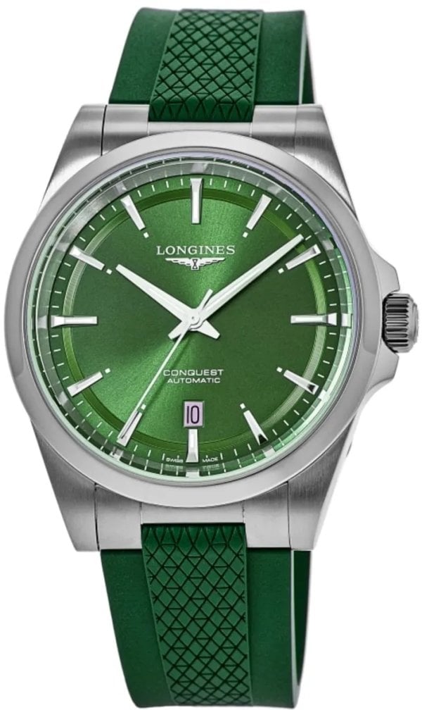 Longines Herrklocka L3.830.4.02.9 Conquest Grön/Gummi Ø41 mm
