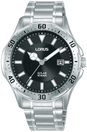 Lorus Herrklocka RX395AX9 Solar Svart/Stål Ø40 mm