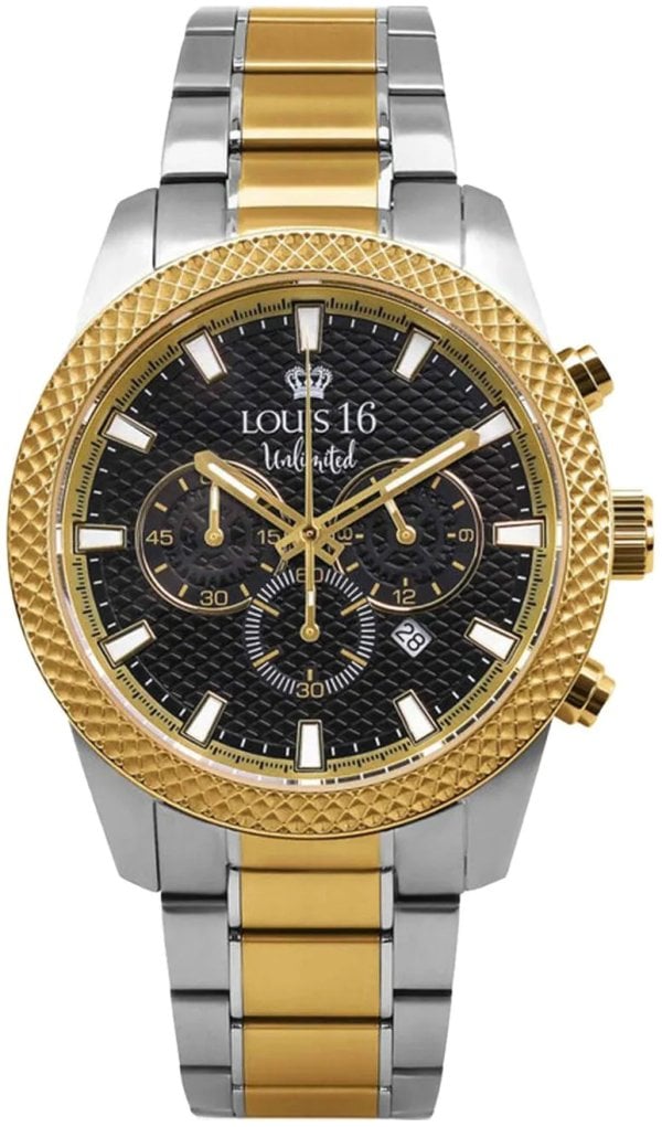Louis XVI Herrklocka LXVI3340 Mirage Chrono Svart/Gulguldtonat stål