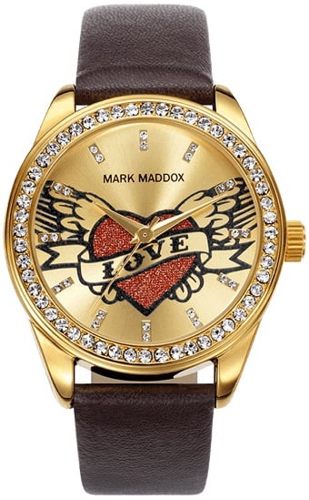 Mark Maddox Damklocka MC3021-27 Classic Guldtonad/Läder Ø38 mm