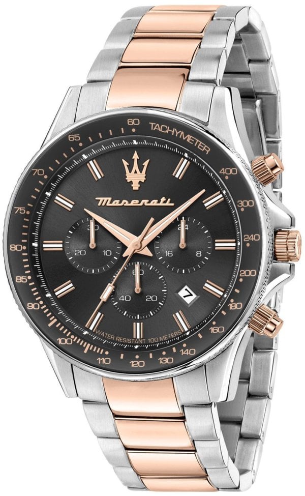 Maserati Herrklocka R8873640021 Sfida Svart/Roséguldstonat stål