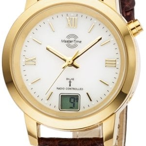 Master Time Damklocka MTLA-10299-13L Funk Basic Vit/Läder Ø34 mm