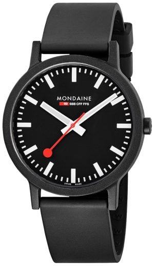Mondaine Herrklocka MS1.41120.RB Svart/Gummi Ø41 mm