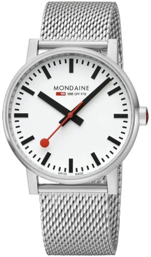 Mondaine Herrklocka MSE.43110.SJ Evo2 Vit/Stål Ø43 mm