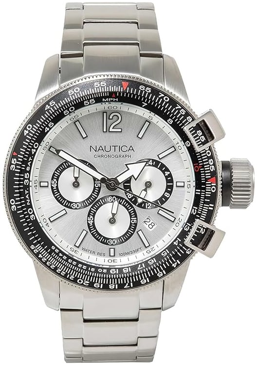 Nautica Herrklocka NAPBFCF04 Pacific Beach Silverfärgad/Stål Ø46 mm