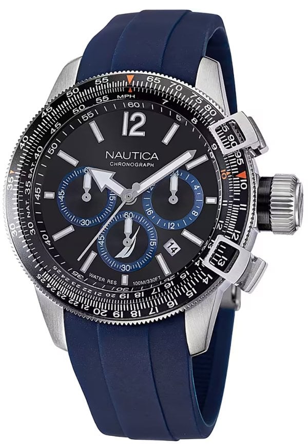 Nautica Herrklocka NAPBFF101 Classic Svart/Gummi Ø47 mm