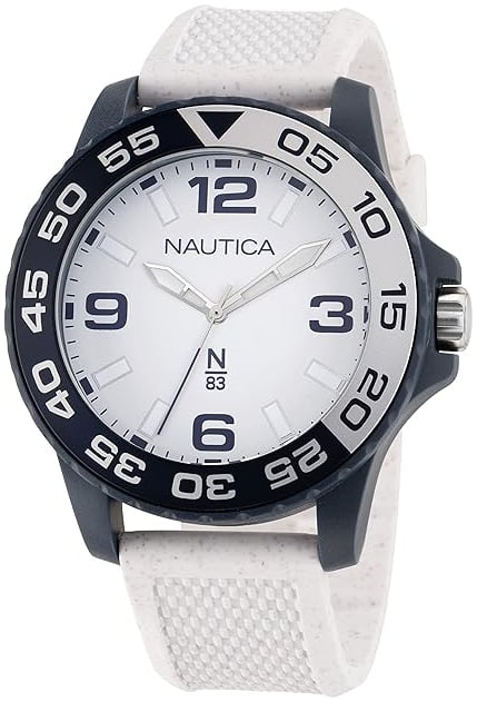 Nautica Herrklocka NAPFWS301 N83 Silverfärgad/Gummi Ø45 mm