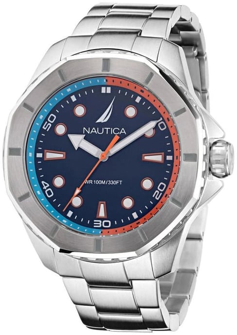 Nautica Herrklocka NAPKMS302 Koh May Bay Blå/Stål Ø46 mm