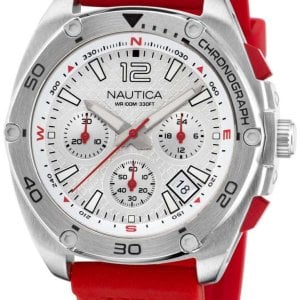 Nautica Herrklocka NAPTCF205 Tin Can Bay Silverfärgad/Gummi Ø44 mm
