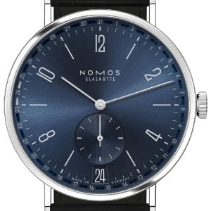 Nomos Glashütte Herrklocka N-136 Tangente Blå/Läder Ø37.5 mm