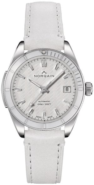 Norqain Damklocka N1800C89A/W181/18WM.16S Adventure Vit/Läder Ø37 mm