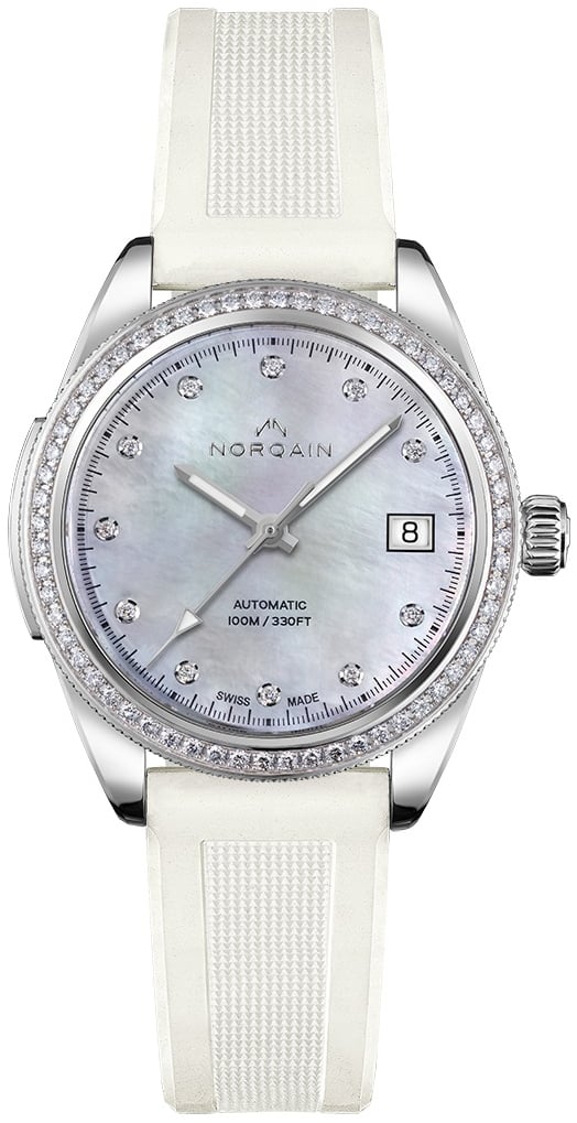 Norqain Damklocka N1800D81A/M18D/18WRE.16S Adventure Vit/Gummi Ø37 mm