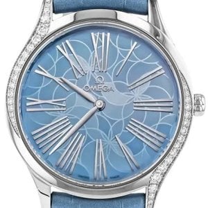 Omega Damklocka 428.18.36.60.03.002 De Ville Mini Tresor Blå/Läder