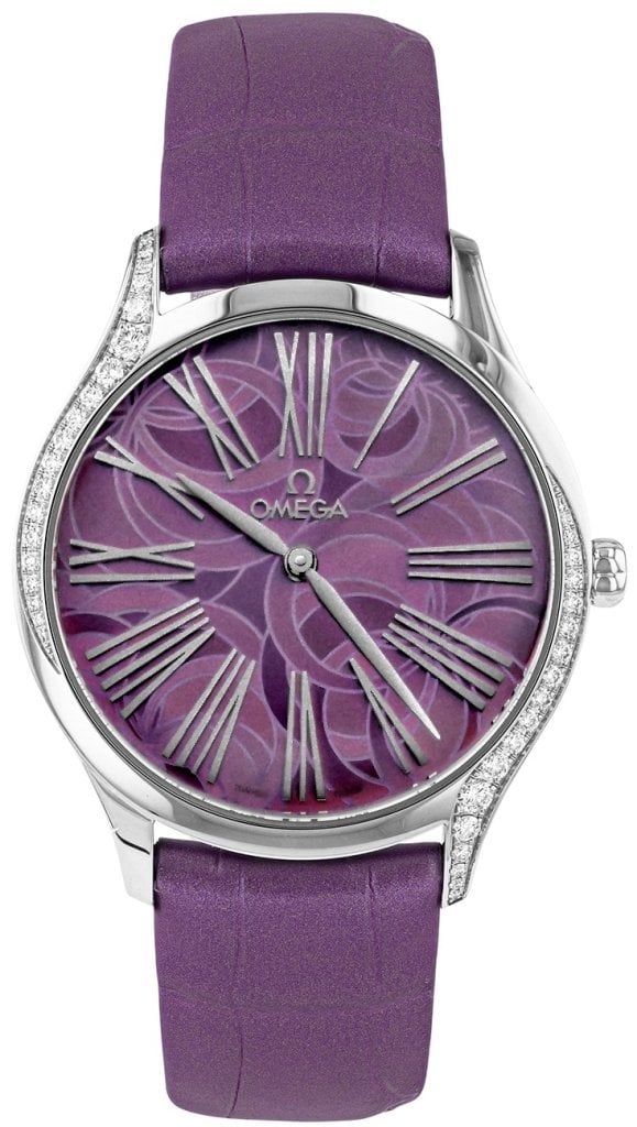 Omega Damklocka 428.18.36.60.10.003 De Ville Mini Tresor Lila/Läder