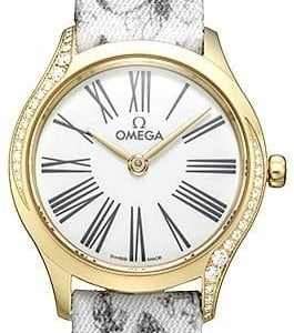 Omega Damklocka 428.57.26.60.04.002 De Ville Mini Tresor Vit/Läder