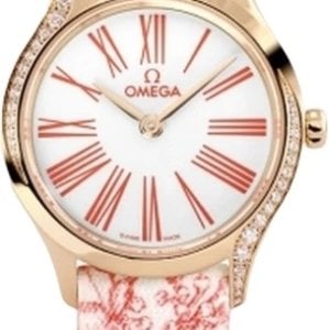 Omega Damklocka 428.57.26.60.04.003 De Ville Mini Tresor Vit/Läder