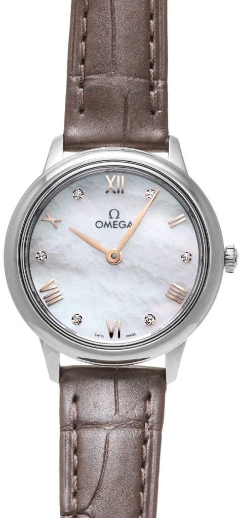 Omega Damklocka 434.13.28.60.55.001 De Ville Prestige Vit/Läder