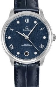 Omega Damklocka 434.13.34.20.53.002 De Ville Prestige Blå/Läder