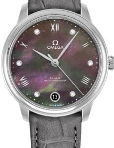Omega Damklocka 434.13.34.20.57.001 De Ville Prestige Svart/Läder