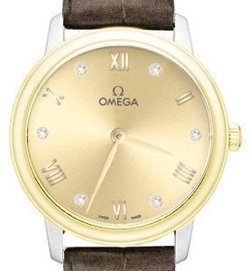 Omega Damklocka 434.23.28.60.58.001 De Ville Prestige Guld/Läder