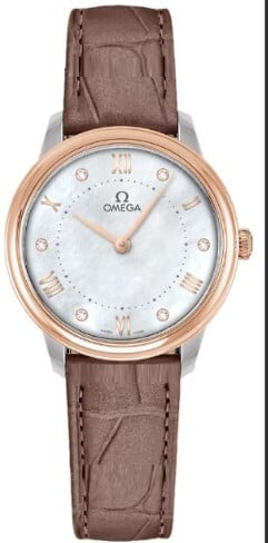 Omega Damklocka 434.23.30.60.55.001 De Ville Prestige Vit/Läder Ø30