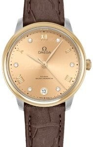 Omega Damklocka 434.23.34.20.58.001 De Ville Prestige Guld/Läder