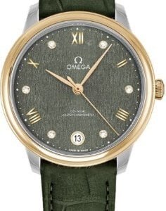 Omega Damklocka 434.23.34.20.60.001 De Ville Prestige Grön/Läder