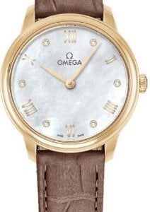 Omega Damklocka 434.53.28.60.55.002 De Ville Prestige Vit/Läder
