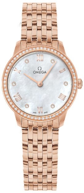 Omega Damklocka 434.55.28.60.55.001 De Ville Prestige Vit/18 karat