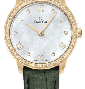 Omega Damklocka 434.58.28.60.55.002 De Ville Prestige Vit/Läder