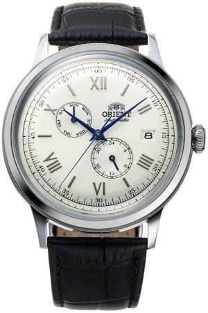 Orient Herrklocka RA-AK0701S30B Bambino Silverfärgad/Läder Ø40.5 mm