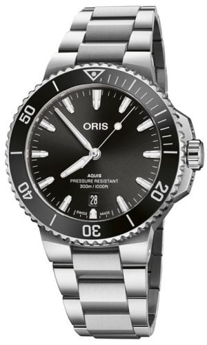 Oris Herrklocka 01 733 7787 4154-07 8 22 04PEB Aquis Svart/Stål