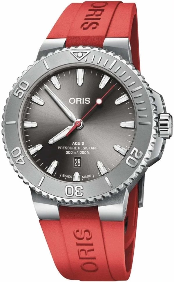 Oris Herrklocka 01 733 7789 4153-07 4 23 36FC Aquis Relief Grå/Gummi