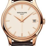 patek philippe 5227r/001 calatrava champagnefärgad/läder ø39 mm