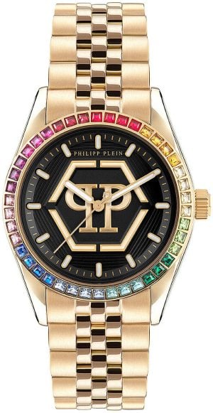Philipp Plein Damklocka PW2BA0623 Street Couture Svart/Gulguldtonat