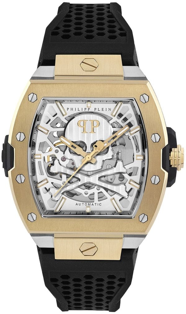 Philipp Plein Herrklocka PWJFA0825 The Skeleton Silverfärgad/Gummi