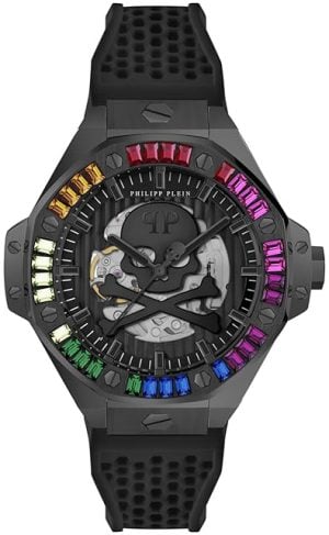 Philipp Plein Herrklocka PWPFA0424 The Skeleton Svart/Gummi Ø46 mm