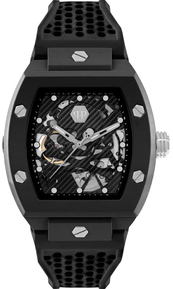 Philipp Plein Herrklocka PWVBA0423 The Skeleton Svart/Gummi Ø44 mm