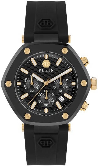 Philipp Plein PWZBA0223 The Hexagon Svart/Gummi Ø42 mm