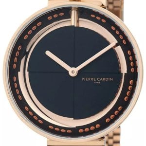 Pierre Cardin Damklocka CMA.0010 Marais Mirror Svart/Roséguldstonat
