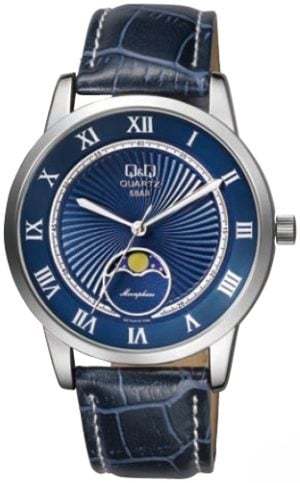 Q&Q Herrklocka QZ10J318Y Classic Blå/Läder Ø40 mm
