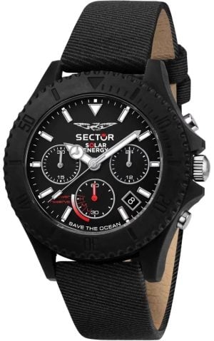 Sector Herrklocka R3271739002 Save the Ocean Svart/Läder Ø44 mm