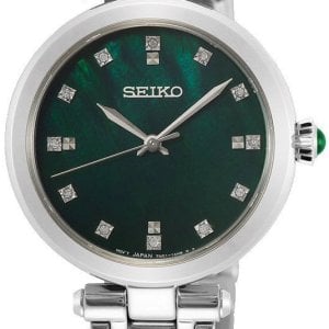 Seiko Damklocka SRZ535P1 Discover More Grön/Stål Ø30 mm