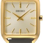 seiko herrklocka swr090p1 guldtonad/läder