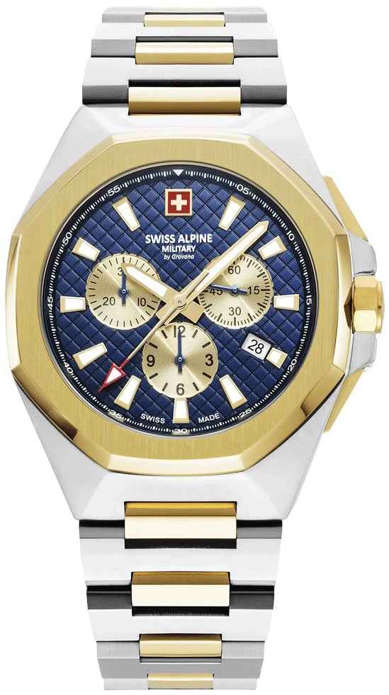 Swiss Alpine Military Herrklocka 7005.9145 Typhoon Blå/Gulguldtonat
