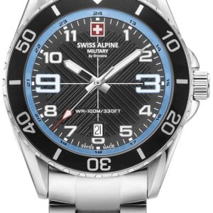 Swiss Alpine Military Herrklocka 7029.1131 Raptor Svart/Stål Ø42 mm