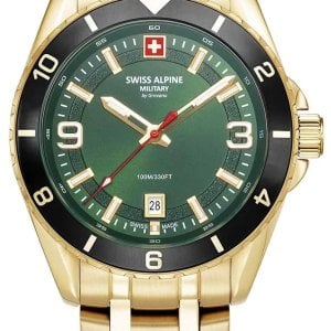 Swiss Alpine Military Herrklocka 7034.1118 Sierra Svart/Guldtonat