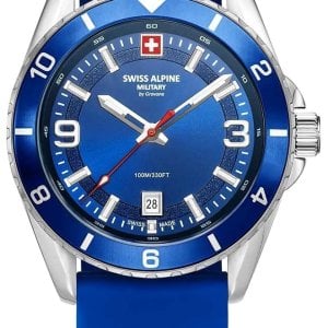 Swiss Alpine Military Herrklocka 7034.1835 Sierra Blå/Gummi Ø42 mm